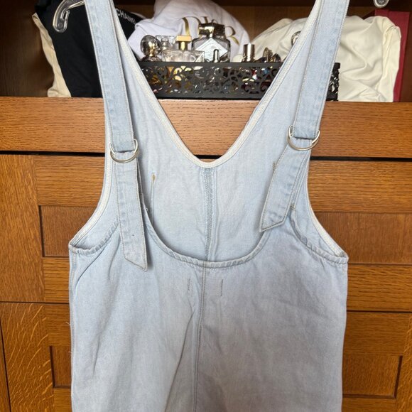 We the Free People High Roller denim jean baggy overalls jumpsuit onesie XS - Picture 4 of 16